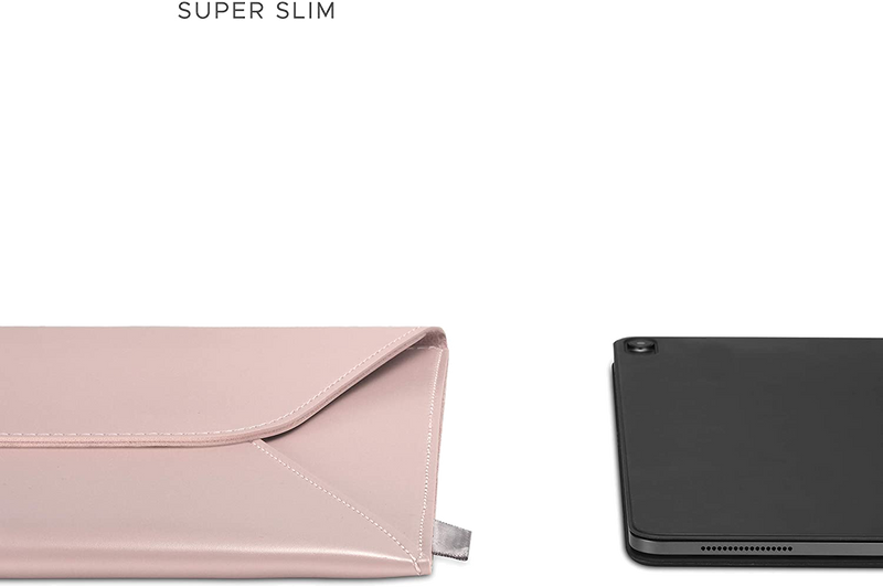 Comfyable TABLET SLEEVE FOR IPAD PRO 9.7-11INCH & 12.9 INCH & SMART/MAGIC KEYBOARD W/ PENCIL HOLDER, PVC Leather Envelope Tablet Case for iPad, Pink