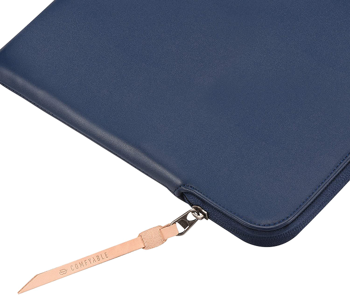 Comfyable Tablet Sleeve Fit for iPad Pro 12.9 Inch M2 2022 M1 2021 & Smart/Magic Keyboard & iPencil - PU Leather Slim Protective Bag- Midnight Blue