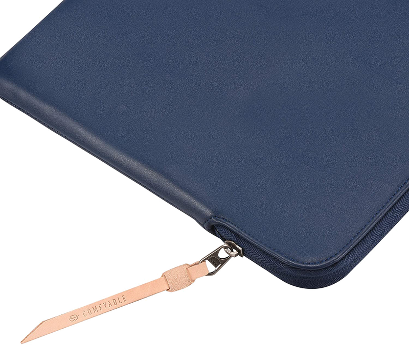 Comfyable Slim Protective Laptop Sleeve Fit for MacBook Pro 14-in M2 M1 / 13-in & All 13”MacBook Air, PU Leather Waterproof Case, Midnight Blue