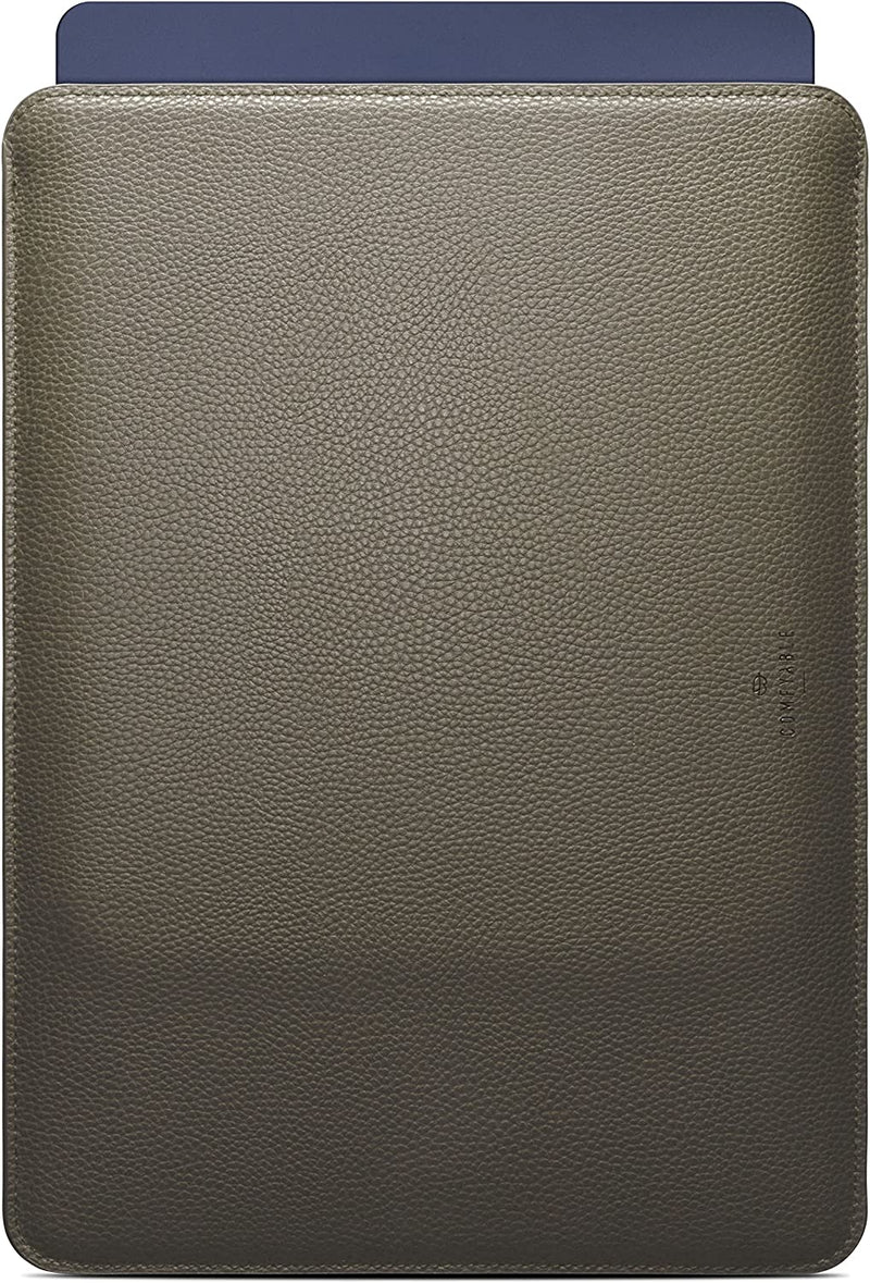 LAPTOP SLEEVE FIT FOR MAC AIR M2 M1, MACBOOK PRO 13-IN (M2 2022, M1 2016-2021), SLIM PROTECTIVE FAUX LEATHER CASE W/ MAGNETIC CLOSURE, Avocado