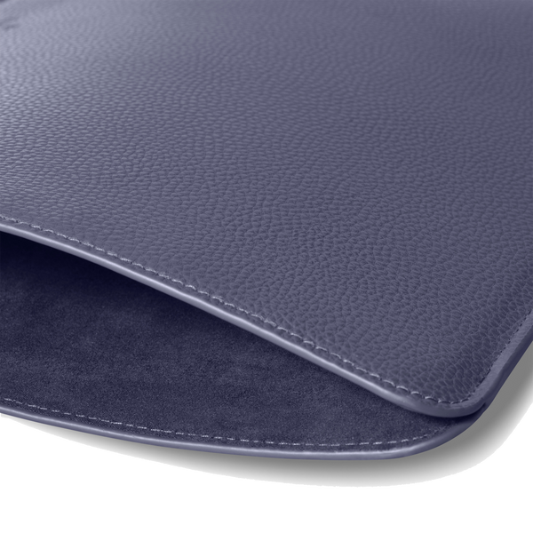 LAPTOP SLEEVE FOR MAC AIR (M2, 2022), MACBOOK PRO 13-IN (M2 2022, M1 2016-2021) & 14-IN, SLIM PROTECTIVE FAUX LEATHER CASE W/ MAGNETIC CLOSURE, MIDNIGHT BLUE