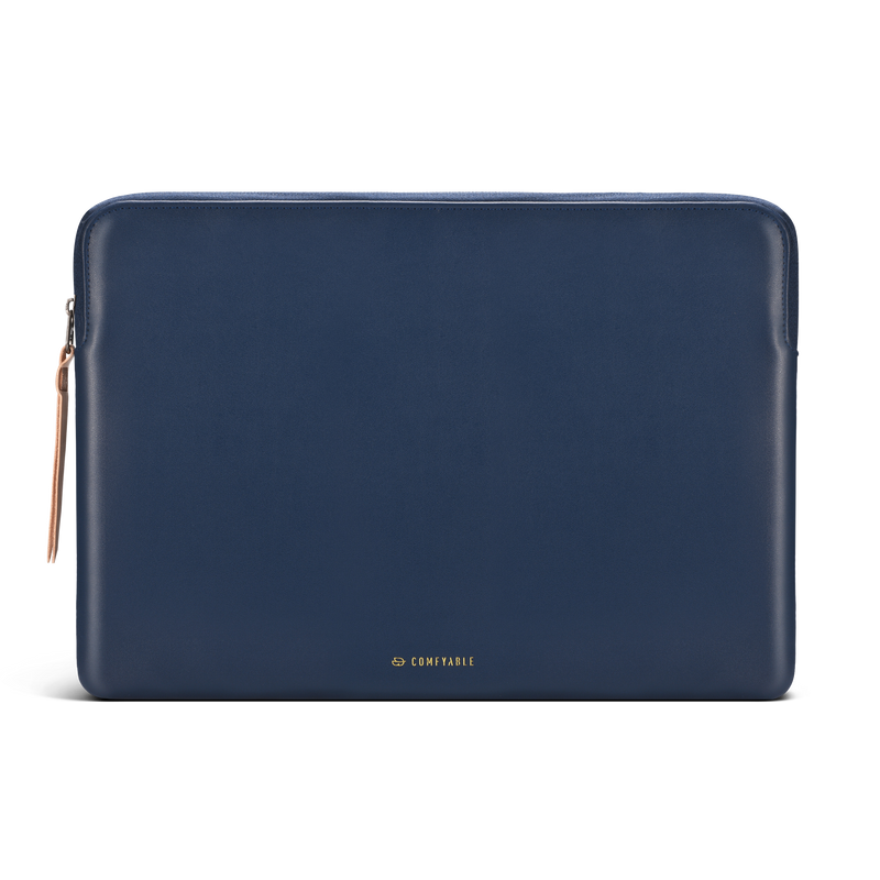 Comfyable Slim Protective Laptop Sleeve Fit for MacBook Pro 14-in M3 M2 M1 / 13-in & All 13”MacBook Air, PU Leather Waterproof Case, Midnight Blue