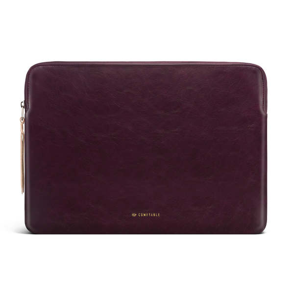 Slim Protective Laptop Sleeve Fit for All MacBook Air& 13inch/ MacBook Pro 14Inch 16Inch, PU Leather Bag Waterproof Computer Case, Berry Brown