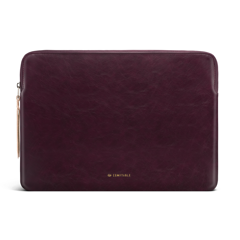 Slim Protective Laptop Sleeve Fit for All MacBook Air& 13inch/ MacBook Pro 14Inch 16Inch, PU Leather Bag Waterproof Computer Case, Berry Brown