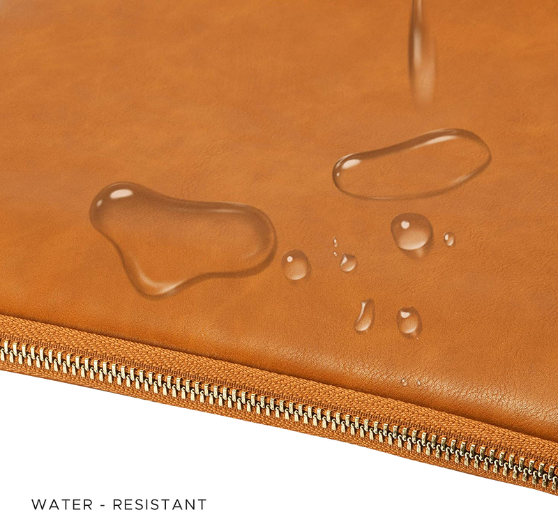 Tablet Sleeve for M1/iPad Pro 12.9''& Smart/Magic Keyboard with Pencil Holder & Big Accessory Pocket,PU Leather Waterproof Protective Case,Brown