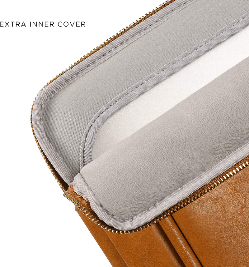 Tablet Sleeve for M1/iPad Pro 12.9''& Smart/Magic Keyboard with Pencil Holder & Big Accessory Pocket,PU Leather Waterproof Protective Case,Brown
