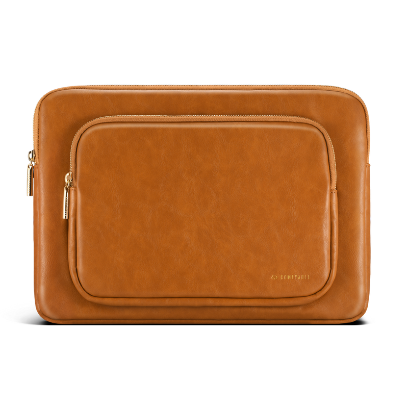 Tablet Sleeve for M1/iPad Pro 12.9''& Smart/Magic Keyboard with Pencil Holder & Big Accessory Pocket,PU Leather Waterproof Protective Case,Brown