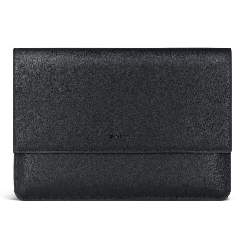 Laptop Sleeve Fit For 13 Inch MacBook Pro, MacBook Air M2 M1, 14-in MacBook Pro M2 M1, Faux Leather Envelope Portfolio Computer Case, Black Pebbled